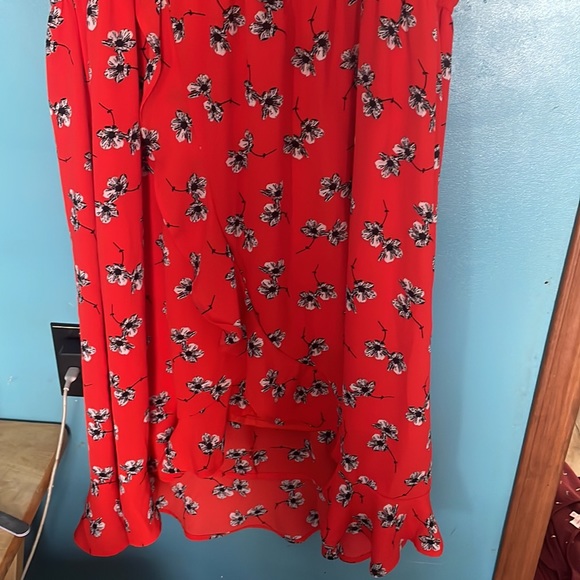 Hi-low Red Dress floral - Picture 5 of 11